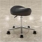 Ergonomic Split Seat Saddle Stool with Wheels,Adjustable Swivel Saddle Chair(A)