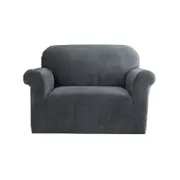 Artiss 1 Seater Sofa Cover Couch Cover Velvet Grey