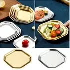 Stainless Steel Sauce Plate Silver Gold Spice Dipping Tray Pickled Vegetables