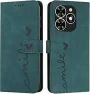 [LGZADD] Compatible with Embossed Pattern Tecno Pop 8 Leather Wallet Phone Case Card Slot Holder Flip Phone Case Compatible with Tecno Pop 8(Green)