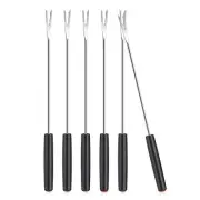 6 Pack Stainless Steel Fondue Forks for Hot Pot Barbecue Fruits Vegetables