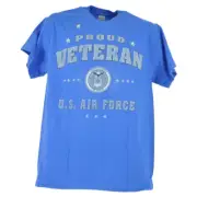 United States U.S. Air Force Proud Veteran Adults Men Royal Tshirt Tee
