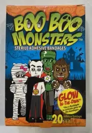 Boo Boo Monsters Band-Aid Bandages Glow in The Dark 20 Sterile Halloween