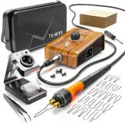 DIY Pyrography Kit with Adjustable Temperature (200-750℃ / 392-1382℉), 23 Pre...