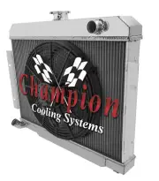 RC Champion 2 Row Radiator, 16" Fan for 1970 - 1985 Jeep CJ Series L6, V8 Engine (for: Jeep)