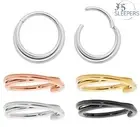 Pairs & Singles G23 Titanium 16G Double-Hoop Twist Hinged Segment Ring Earrings