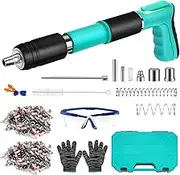 Manual Nail Gun with 200 Round Nails, 5 Gears Adjustable Bolt Gun for Steel & Concrete, Portable and Low Noise, with Hanging Hook and Protective Set (Gloves, Goggles)
