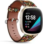 Fitbit Versa 4 / Sense 2 Leather Bands Replacement Strap / dia Compatible with F
