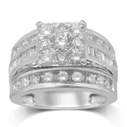 Brilliant Baguette Ring with 2.00ct of Diamonds in 9kt White Gold