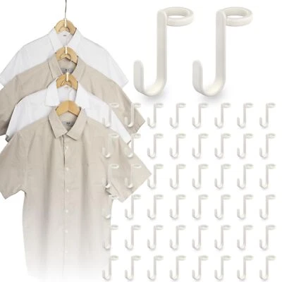 50Pcs Clothes Hanger Connector Hooks Space Saver Closet Hanger Extender