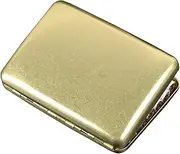 [ARKCHIU] Retro Copper Cigarette Case for Man Women 84mm Cigarette Box 16 Capacity Double Sided Spring Clip Open Gold,One Size