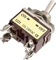 TOUISEDGI Toggle Switch 4 Pin 2 Position On Off 5Pcs Mount 15A 250VAC 12mm for Automobile Home Appliance