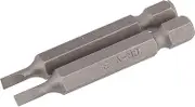 Draper 64088 3mm 1/4" Hex Plain Slot Insert Bit 50mm Long (2 Piece)