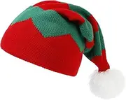 [eyigylyo] Christmas Knitted Elf Hat for Adults Kids, Long Striped Warm Funny Beanie Xmas Winter Hats for New Year Festive Holiday Party
