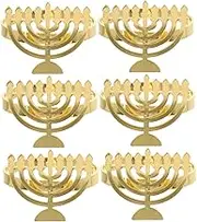 6pcs Napkin Rings Jewish Holiday Decor Gold Ring Stylish Home Accessory