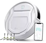 M210 Pro Robot Vacuum with 2200Pa Suction, 120 Mins Runtime, 6 Cleaning White