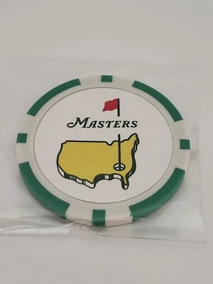 The Masters Augusta Golf Club Green Clay Poker Chip Golf Ball Marker !!