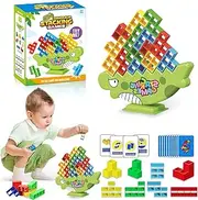 JOKSNK 48 Pieces Tetra Tower Game, Balance Toy Tower Game, Creative Stacking Game Toy, Children's Stacking Tower Wood, Funny Stacking Game Puzzle Games Gifts for Boys and Girls from Years 3+