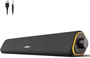 SOULION R50 PC Speaker, Bluetooth & 3.5 mm Computer Speaker, USB Powered, Colourful Lights, Soundbar with Switch for PC, Laptop, Tablet, Monitor, Smartphone, Black