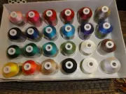 24 Mini King Spools Ultrabright Trilobal Polyester Machine Embroidery Thread