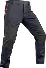 [ROAMIST] Mens Snow Pants Waterproof, Windproof Winter Hiking Skiing Snow Pants for Men- Durable Knee Fabric, Bottom Zipper