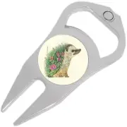 Hedgehog Flowers Golf Ball Marker Divot Repair Tool Bottle Opener