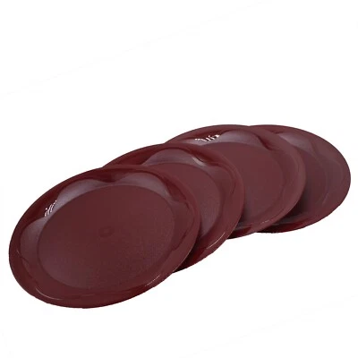 Tupperware Open House Dinner Plates 11" Set of 4 Burgundy