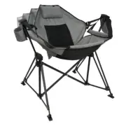 Hammock Camping Chair Folding 350lbs Foldable Portable Rocking Grey Black