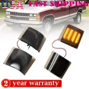 4PCS Full Smoked LED Corner Side Marker Light For 1994-1998 Chevy C/K 1500 2500