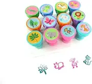 TINYMILLS 12 Pcs Safari Jungle Animals Stamp Kit for Kids Self Inking Stamps Gift Jungle Book Party Favor Bag Stuffer Teacher Stamps
