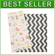 Large Zig Zag Play Mat: Reversible, Waterproof & Non-Toxic for Kids 82'' x 55''