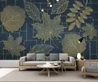 3D Golden Leaves Wallpaper Wall Mural Removable Self-adhesive 424