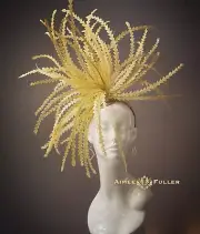 Kentucky Derby Hat Fascinator Hat Champagne Cream Hat XL Headpiece Easter Hat