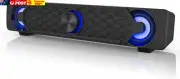 Computer Speakers, PC Speaker Mini Led Soundbar Cool Design Perfect for Monitor