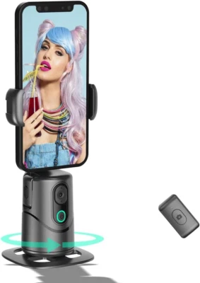 Auto Face Tracking Phone Holder No App Required 360 Rotation Camera Stand Remote
