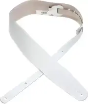 D'Addario 2.5" Basic Classic Leather Guitar Strap - White (3-pack) Bundle