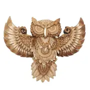 Wooden Owl Wood Animal Wall Hanger Home Decorations Owl Ornament Rustic C8T9