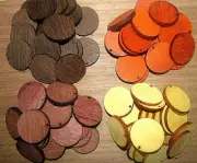 60 SANDED PURPLEHEART, YELLOWHEART, PADAUK, WENGE EARRING / WOOD BLANKS 3/4"