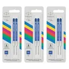 6 (3-Pks/2) Parker Economy QuinkFlow Ballpoint Refills, Blue Medium