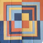 Vintage Boris Kroll Fabrics Ziggurat Bound Rare Sample 1970s Wool Home Decor MCM