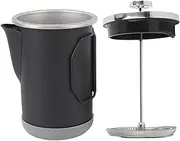 French Press Coffee Pot, Camping Coffee Pot, Tea Percolator, Portable Hand Brewer for Camping and Home Brewing (Black)