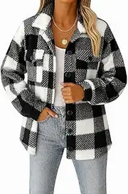 [Generic] Stretchy Autumn Jacket High Stretch Plush Winter Jacket - Elegant Checkered Pattern, Polyester and Elastane, Machine Washable, Knitted Style