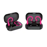 Wireless Earbuds 5.3 Bluetooth Headphones Over-Ear Buds with Earhooks HiFi Stereo Sound Sports Earphones-Red