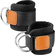 2 PCS Adjustable Double D Heavy Duty Ankle Straps for Cable Machines, Resistance Training Ankle Straps Perfect for Leg, Glute, Hamstring