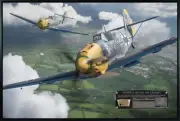 Invaders Across the Channel - Framed Canvas Art with Bf 109 Relic - 30" x 20"
