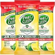 Pine O Cleen Disinfectant Wipes Lemon Lime 450 Pack (3 x 150)