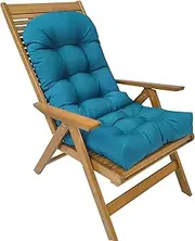Gollense Adirondack Chair Cushion Rocking Chair Cushions High Back Patio Chair Pad for Indoor/Outdoor Water-Resistant Lounge Chair Replacement Seat Pillow with Ties for Garden Furniture (Peacock Blue)