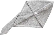 FOYTOKI Environmental Charcoal Hair Drying Cap Quick Dry Super Absorbent Towel Wrap for All Hair for Men and Women Grey