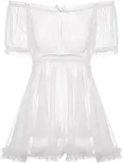 [JINZIJINYU] Sexy Lingerie Outfits Sexy Chiffon Short Skirt Plus Size Sexy Pajamas Women Transparent Underwear Pure Desire to Tempt and Tease The Bed