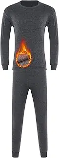 [TiaoBug] Thermal Underwear Set for Men Long Johns with Fleece Lined Winter Warm Base Layer Top & Bottom